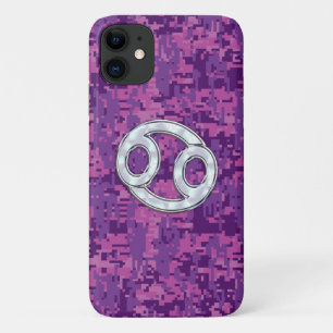 Moderner Krebs Zodiac signieren Pink Digital Camou Case-Mate iPhone Hülle