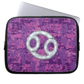 Moderner Krebs Zodiac signieren Pink Digital Camou Laptopschutzhülle (Vorderseite)