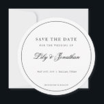 Moderner Kreis Schwarz-weiß Save the Date Einladun<br><div class="desc">Moderne Circle Schwarz-weiß Save the Date Hochzeitskarten. Klassisch,  zeitlos.</div>
