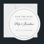 Moderner Kreis Schwarz-weiß Save the Date Einladun<br><div class="desc">Moderne Circle Schwarz-weiß Save the Date Hochzeitskarten. Klassisch,  zeitlos.</div>