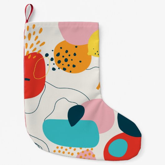 Moderner, kribbeliger Hintergrund. Trendy geometri Kleiner Weihnachtsstrumpf (Vorderseite)