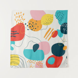 Moderner, kribbeliger Hintergrund. Trendy geometri Wandteppich