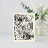 "Moderner Krieg", Tinte zeichnend Postkarte (Stehend Vorderseite)