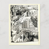 "Moderner Krieg", Tinte zeichnend Postkarte (Vorderseite)