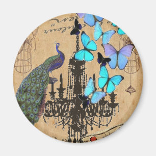 moderner Kronleuchter im Vintage-Stil Pfauenblauer Magnet