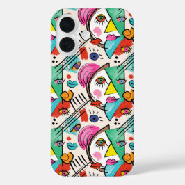 Moderner Kubismus Abstrakte Künstlerische Female F iPhone 16 Hülle