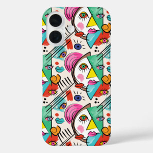 Moderner Kubismus Abstrakte Künstlerische Female F iPhone 16 Hülle
