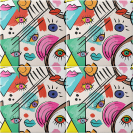 Moderner Kubismus Abstrakte Künstlerische Female F Fliese