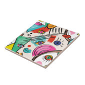 Moderner Kubismus Abstrakte Künstlerische Female F Fliese (Seite)