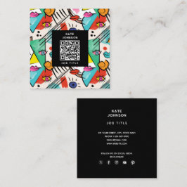 Moderner Kubismus Abstrakte Künstlerische Female F Quadratische Visitenkarte