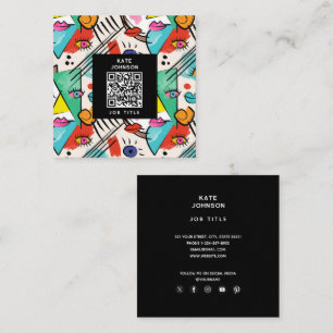 Moderner Kubismus Abstrakte Künstlerische Female F Quadratische Visitenkarte