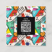 Moderner Kubismus Abstrakte Künstlerische Female F Quadratische Visitenkarte (Vorderseite)