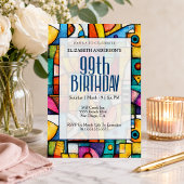 Moderner kubistischer 99. Geburtstag Einladung