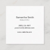 Moderner Kuchen-Bäcker-Bäckerei-Kochs-Catering Quadratische Visitenkarte (Rückseite)