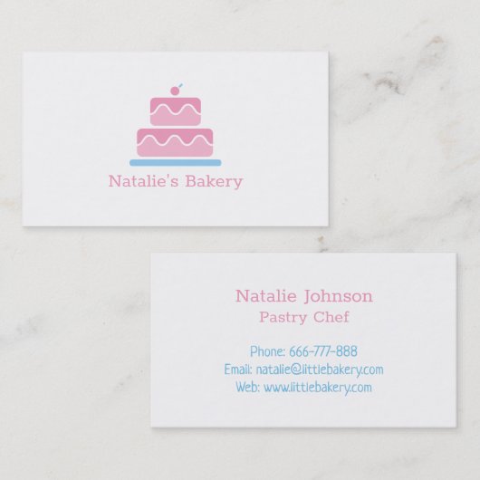 Moderner Kuchen mit Kirschgebäck Visitenkarte (Vorne/Hinten)