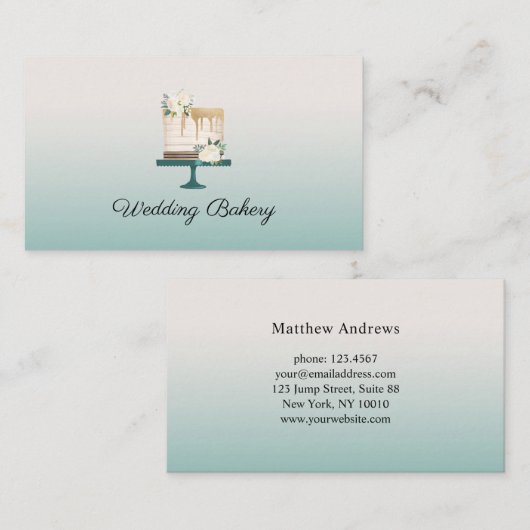 Moderner Kuchen Visitenkarte (Vorne/Hinten)