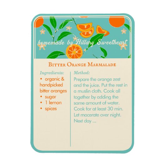 Moderner Küchenführer für Rezept Magnet (Vertikal)