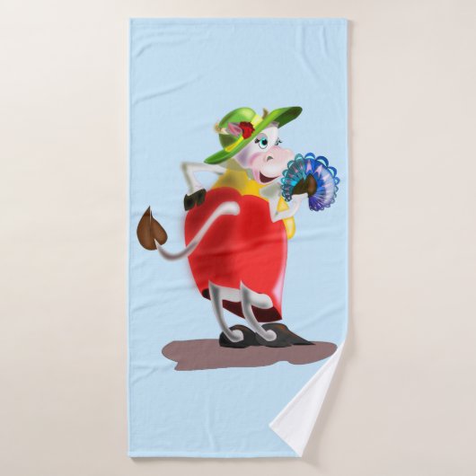 Moderner Kuhhandtuchspass - Farbe - Text Badehandtuch (Badehandtuch)