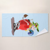 Moderner Kuhhandtuchspass - Farbe - Text Badehandtuch (Badehandtuch)