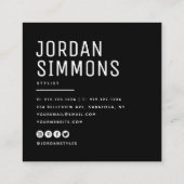 Moderner, kühne QR-Code Einfach Stilvoll Quadratische Visitenkarte (Rückseite)