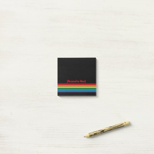 Moderner, kühner Regenbogen auf schwarzem Hintergr Post-it Klebezettel (Auf Schreibtisch)