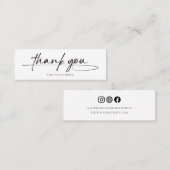 Moderner Kunde dankt handgeschriebenem Skriptlogo Mini Visitenkarte (Vorne/Hinten)