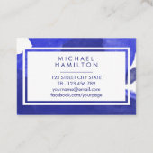 MODERNER KÜNSTLER BLAUE WATERCOLOR VISITENKARTE (Rückseite)