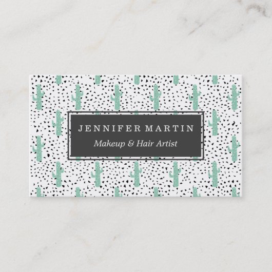 Moderner künstlerischer abstrakter Kaktus und Visitenkarte (Vorderseite)