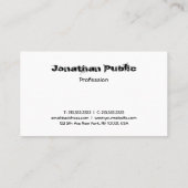 Moderner künstlerischer Schriftart Design Beruflic Visitenkarte (Rückseite)