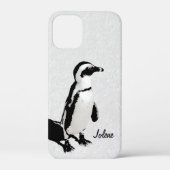 Moderner Künstlerischer Schwarz-weißer Pinguin Case-Mate iPhone Hülle (Rückseite)