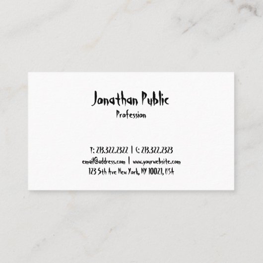 Moderner künstlerischer visitenkarte (Rückseite)