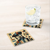 Moderner Kunstmann aus dem Mittelalter Rechteckiger Pappuntersetzer (Vor Ort)