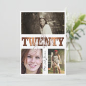 Moderner Kupfer 281 3-Foto-Abschluss Einladung (Stehend Vorderseite)