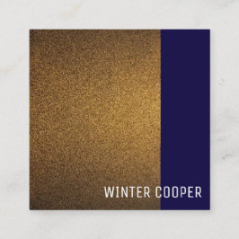 Moderner Kupfergold-Marineblau minimalistisch Quadratische Visitenkarte