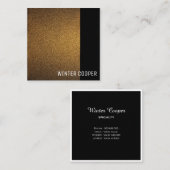 Moderner Kupfergold-schwarzer Rahmen minimalistisc Quadratische Visitenkarte (Vorne/Hinten)