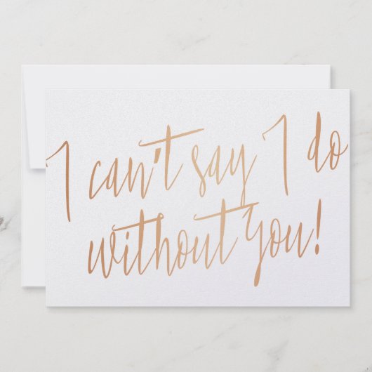 Moderner Kupfertopf "Ich kann nicht sagen, dass ic Einladung (Vorderseite)