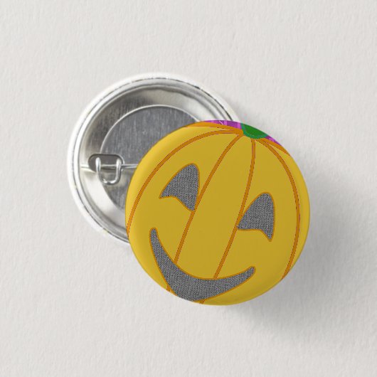 Moderner Kürbis-Button Button (Vorne & Hinten)