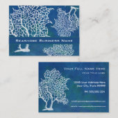 Moderner Küste-Strand-Ozean-korallenrotes Visitenkarte (Vorne/Hinten)