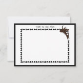 Moderner Labrador Dog Bone Schwarz-weiß flach Dankeskarte (Vorderseite)