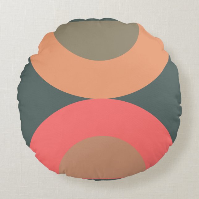 Moderner Lachs und Oliven aus dem Mittelalter Rundes Kissen (Vorderseite)