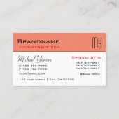 Moderner Lachs und Weiß mit Initialen Beruflich Visitenkarte (Rückseite)