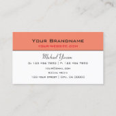 Moderner Lachs und Weißer Einfaches Modernes Beruf Visitenkarte (Rückseite)