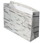 Moderner Landwald Rustikale Birkenbaumbraut Große Geschenktüte (Rückseite Schrägansicht)