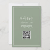 Moderner länglicher QR-Code Minimal Hochzeit Einladung (Rückseite)