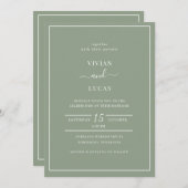 Moderner länglicher QR-Code Minimal Hochzeit Einladung (Vorne/Hinten)