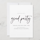 Moderner Lässiger handgeschriebener Foto Abschluss Einladung (Rückseite)