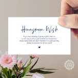 Moderner, lässiger Schriftart der Marine, Honeymoo Begleitkarte<br><div class="desc">Das ist die moderne Navy Blue lässige Eleganz-Tinte,  Script Minimalismus,  Schrift-Schriftart,  Wedding Enclosure Card. Sie können die Schriftart-Farben ändern und Ihre Hochzeitsdetails in den entsprechenden Schriftart / Buchstaben hinzufügen. #TeeshaDerrick</div>