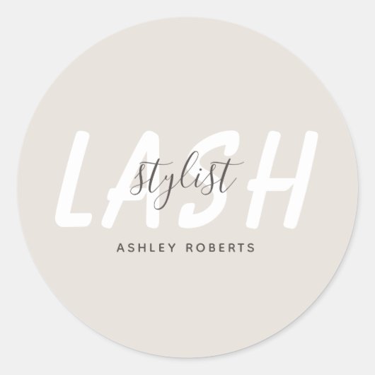 Moderner lastischer Stylist hell Runder Aufkleber (Vorderseite)