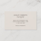 Moderner lastischer Stylist hell Visitenkarte (Rückseite)