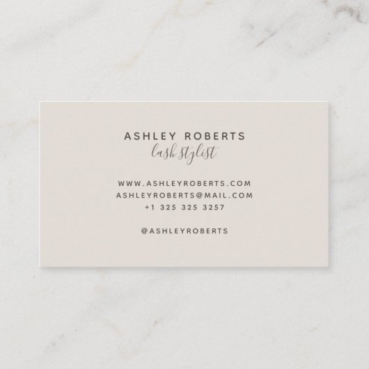 Moderner lastischer Stylist hell Visitenkarte (Rückseite)